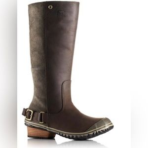 Sorel Tall Slimboot in Dark Brown & Sage